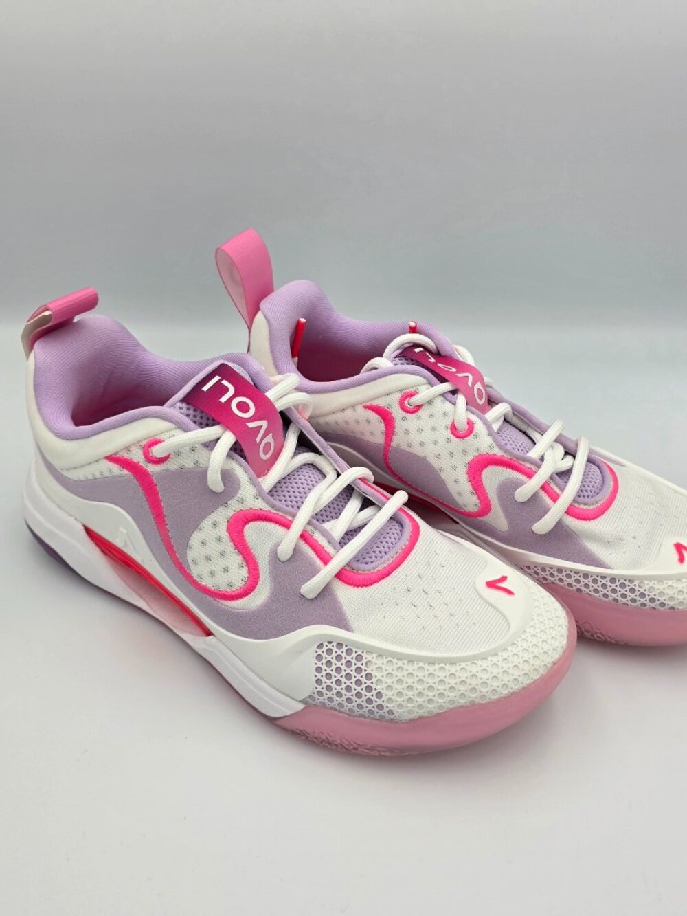 Avoli Womens Size 6.5 Volleyball Shoe Low Top White & Purple & Pink